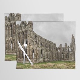 Great Britain Photography - Whitby Abbey Under The Gray Cloudy Sky Placemat