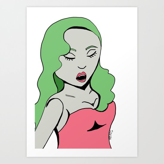 Monster Girl Pinups- Vampire Art Print