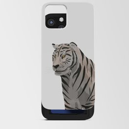 digital painting of a white tiger standing watching iPhone Card Case
