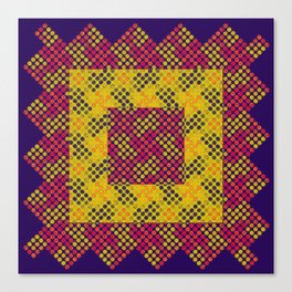 Dot Swatch Equivocated on Purple Canvas Print