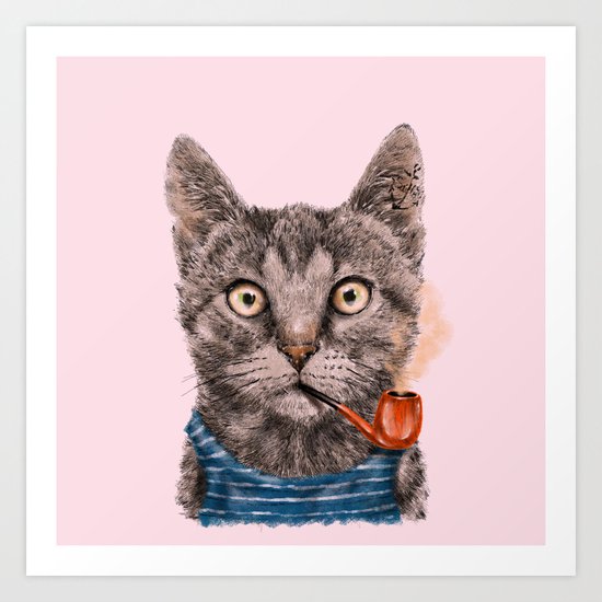 Sailor Cat IX Art Print