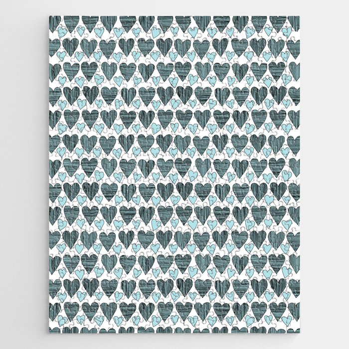 Cute blue hearts Jigsaw Puzzle