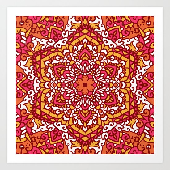 Vintage Mandala Flower Decoration 2 Art Print