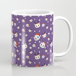Christmas kitties on a purple background Mug