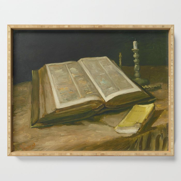 Still life with Bible, Vincent van Gogh, 1885 Serving Tray