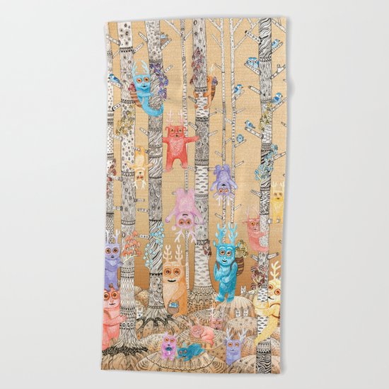Cute Monsters Beach Towel