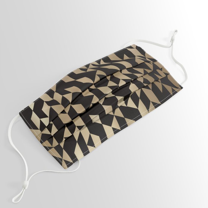 Abstract Geometric Pattern Black and Gold Face Mask