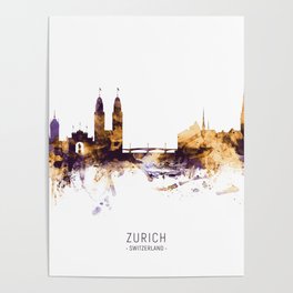 Zurich Switzerland Skyline Poster