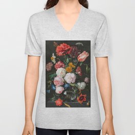 Dutch Golden Age Floral Painting V Neck T Shirt