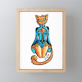 Tsundere Cat girl Framed Mini Art Print