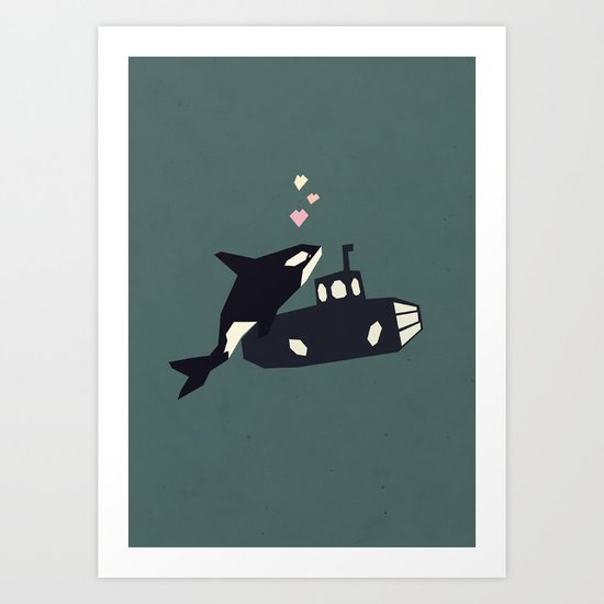 K is for Killer whale Art Print