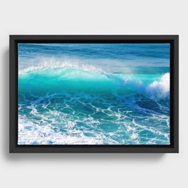 Blue ocean wave Framed Canvas