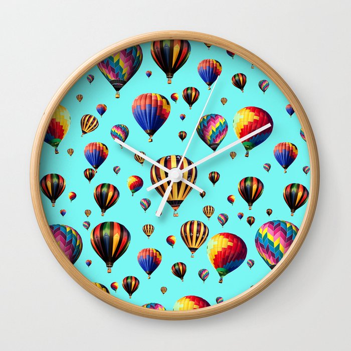 Colorful Hot Air Balloons Wall Clock