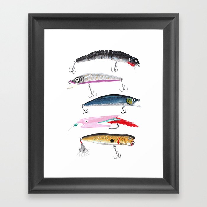 Fishing Lures Framed Art Print by Trinity Mitchell