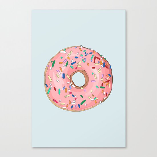 Strawberry Frost Donut Canvas Print