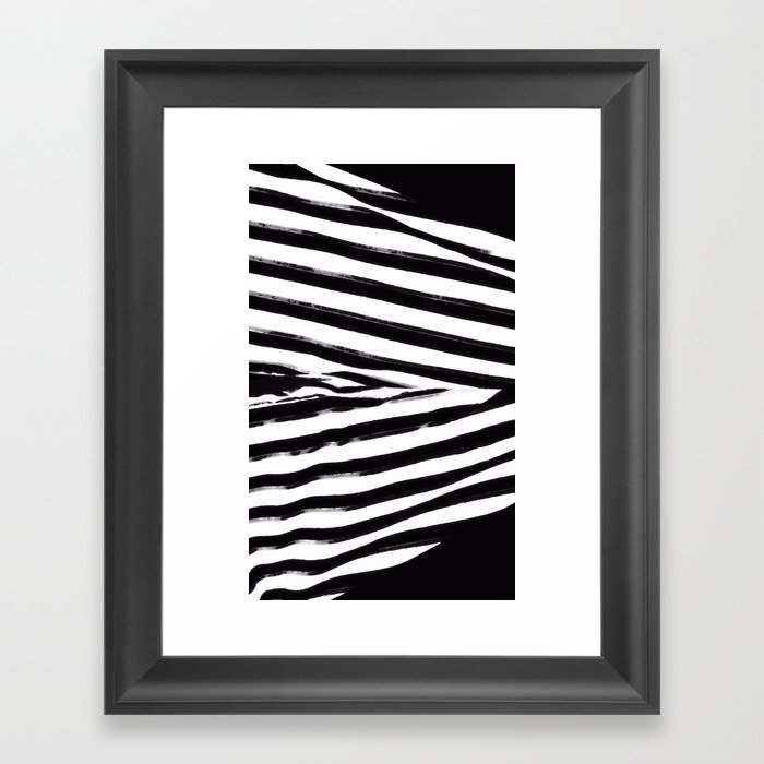 Black & White Stripes Framed Art Print