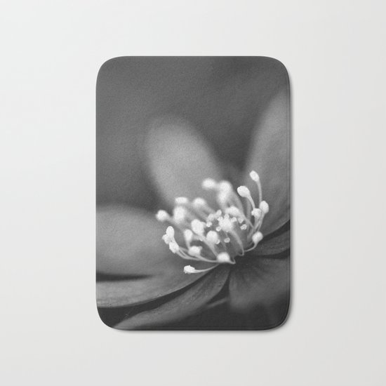 Blue spring flower Hepatica in bw II Bath Mat