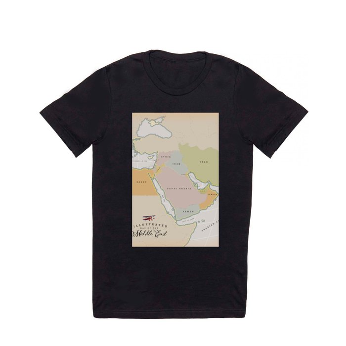 Illustrated map of the Middle East T Shirt