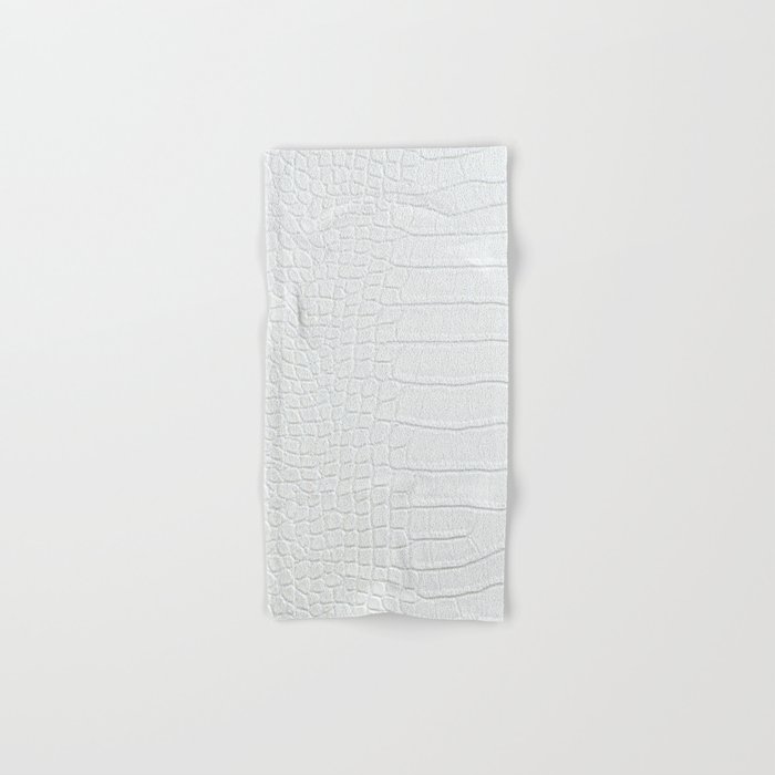 White Crocodile Skin Print Hand & Bath Towel