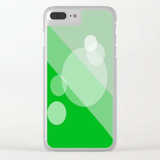 Five Spheres Abstract - Green Clear iPhone Case