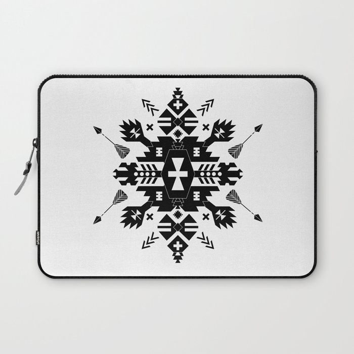 Tribal Black and White Laptop Sleeve