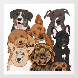 Dog Lover Dog Portrait  Art Print