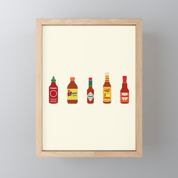 Hot Sauces Framed Mini Art Print
