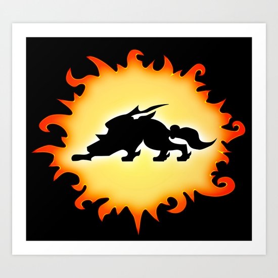 Amaterasu Logo- Black Art Print