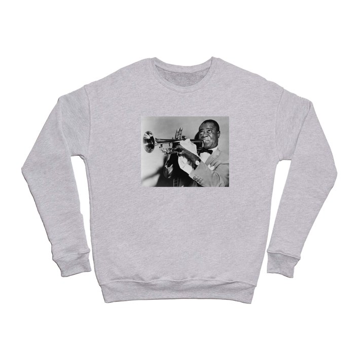Black and White Photo of Louis Armstrong Crewneck Sweatshirt