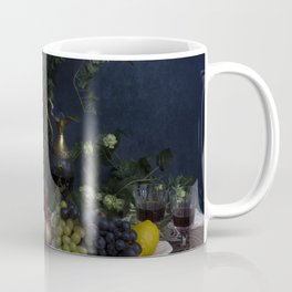 Classic  still life with flowers, fruit, vegetables and wine Coffee Mug