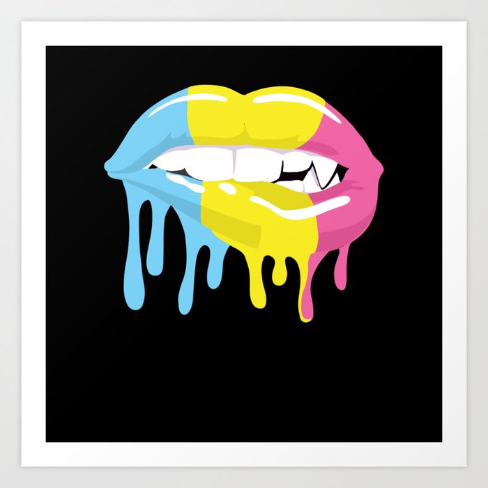 Pansexual Flag Gay Pride Lgbtq Lips Mouth Art Print