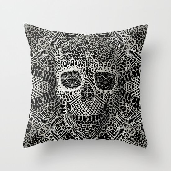 Lace Skull Throw Pillow