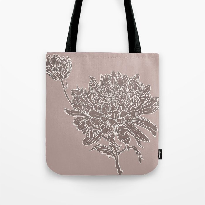 Chrysanthemum Purple Tote Bag