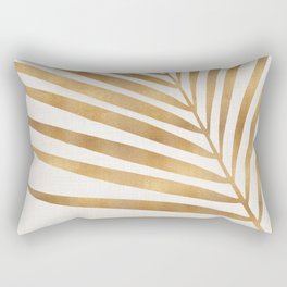 Metallic Gold Palm Leaf Rectangular Pillow