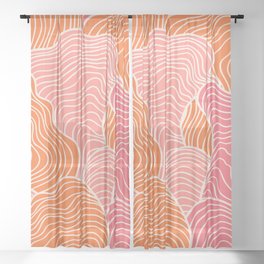 Coral Reefs Abstract - Pink & Orange Sheer Curtain