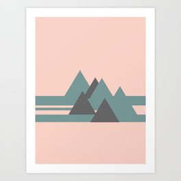 Peak Pink Grey Art Print