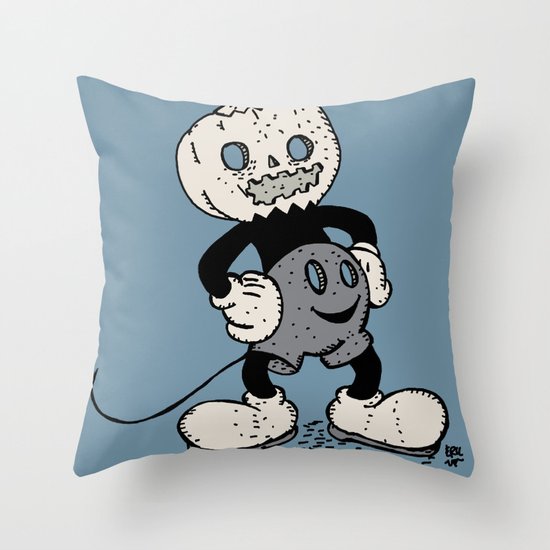 Mickey Pumpkin (desaturated) Throw Pillow