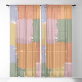 Paint Collage - Pastel Sheer Curtain