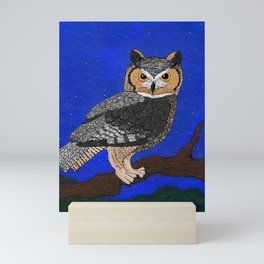 Great Horned Owl, Summer Night Mini Art Print