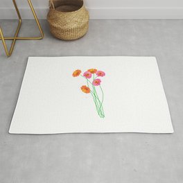 Garden flowers Rug | Floral, Graphic, Layer, Digital, Romantical, Painterly, Photo, Brush, Paper, Illustration 