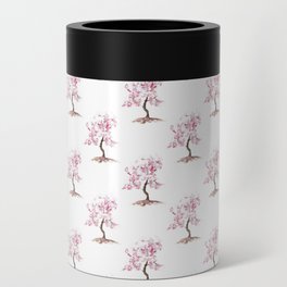 Cherry tree blossom flowers Watercolor Painting Can Cooler