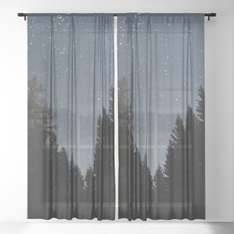 Night Sky in the Woods | Nautre and Landscape Photography Sheer Curtain