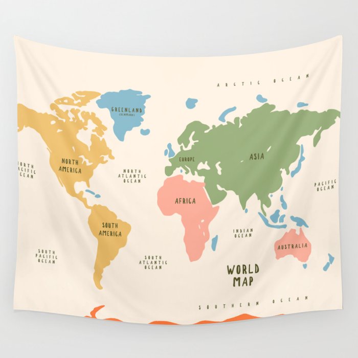 Society6 world map store tapestry
