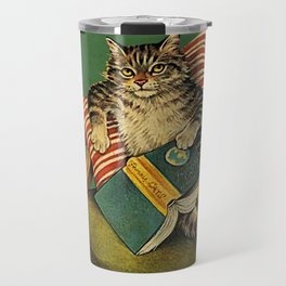 Cat and books , This is what I do I read books I drink tea and I know things Poster, Love Reading Travel Mug