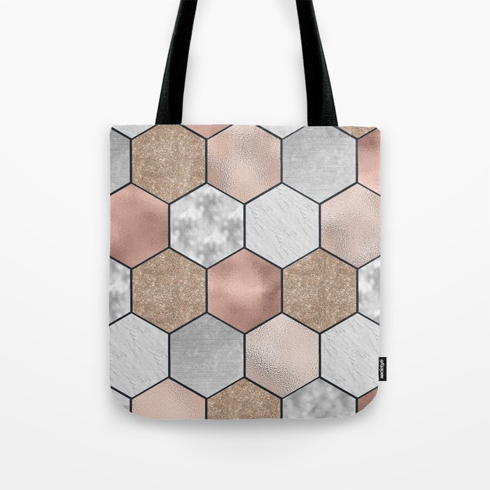 black bag with rose gold