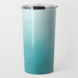 Best Seller Aqua Teal Turquoise Watercolor Ombre Gradient Blend Abstract Art - Aquarium SW 6767 Travel Mug