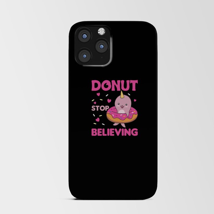 Cute Narwhal Funny Animals In Donut Pink iPhone Card Case