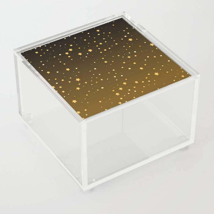 Modern Gold Night Stars Trendy Collection Acrylic Box