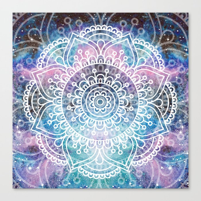 Mandala Dream Watercolor Galaxy Painting Canvas Print By