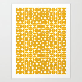 Mid Century Modern Geo 04B Yellow Art Print